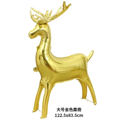 3D sob Djeda Mraza Zlatni balon Božićni balon sa losovim saonicama Sretan Božić Felize Navidad Joy 2025 Noel Balon za zabavu