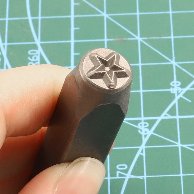 DIY rezbárstvo pentagram raznica hviezda šperky raznica abeceda LOGO oceľová pečiatka forma značkovací nástroj dierovač kožený prsteň náramok