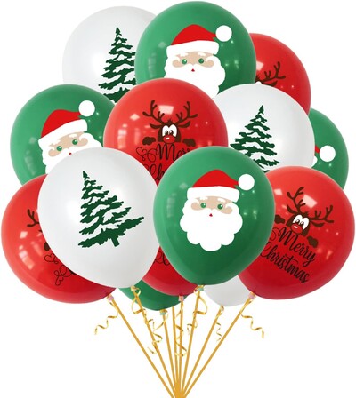 10/30 DB 12 hüvelykes karácsonyi témájú elk idős fa latex dekoratív ballonok (színenként 4)