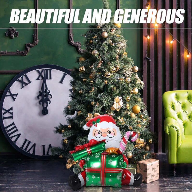 1kom 3D poklon kutija Djed Božićnjak Baloni od folije Poklon kutija Elk Balon Božićna tema Dekoracije za zabavu za dom Navidad 2025 Decor