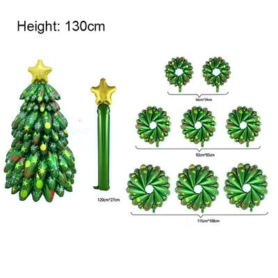 Karácsonyfa léggömbök 3D Álló Összeszerelés Alumínium fólia léggömb karácsonyi dekorációhoz otthoni újévi parti dekoráció gyerekeknek ajándék