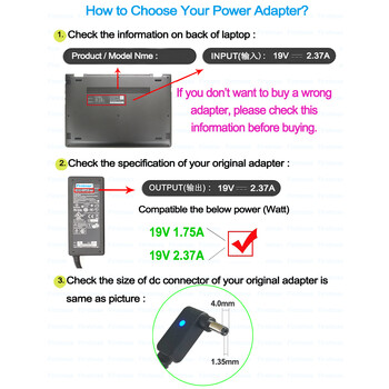 19V 2.37A 45W лаптоп AC адаптер зарядно за Asus VivoBook Flip 14 TP410UA TP301UA TP501UA TP501UAM TP510UA X505BA X507UA