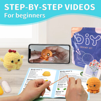 Animal Family Kit Crochet for Beginners Starter Kit Crochet, DIY Kit Crochet for Beginners, Kit Krochet Kit βήμα-βήμα