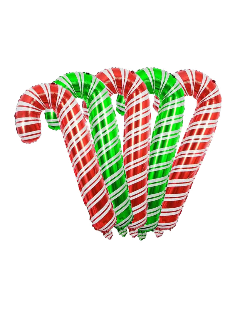 5db 84cm-es nagy piros zöld karácsonyi pálcika fólia lufi karácsonyi mankó léggömb karácsonyi dekoráció otthonra Navidad 2025