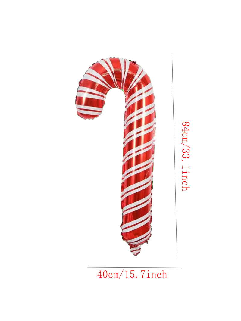 5db 84cm-es nagy piros zöld karácsonyi pálcika fólia lufi karácsonyi mankó léggömb karácsonyi dekoráció otthonra Navidad 2025