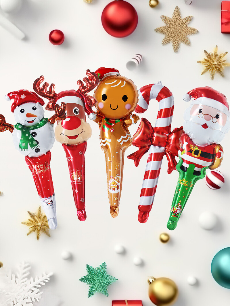 5db 84cm-es nagy piros zöld karácsonyi pálcika fólia lufi karácsonyi mankó léggömb karácsonyi dekoráció otthonra Navidad 2025