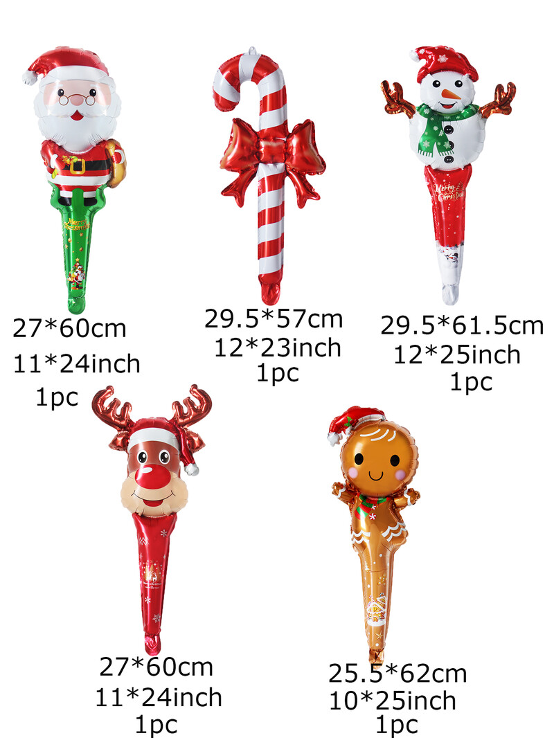 5db 84cm-es nagy piros zöld karácsonyi pálcika fólia lufi karácsonyi mankó léggömb karácsonyi dekoráció otthonra Navidad 2025