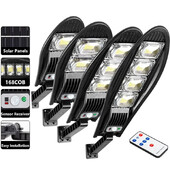 Atnaujintas 168LED saulės gatvių apšvietimas, vandeniui atsparus lauko šviesos diodas, skirtas sodo sieninei lempai Reguliuojamo kampo saulės lempa, įmontuota 10000 mAH karšta