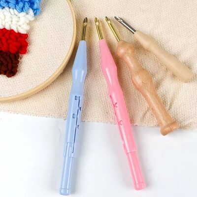 Вълшебна игла за бродерия Punch Needle Embroidery Poking Pen Threader Cross Stitch DIY Craft Art Rug Прежда Шиене Инструмент за плетене на една кука