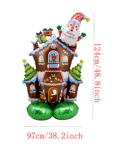 1 készlet állványos karácsonyi léggömbök Mikulás Hóember Elk Harisnya Fólia Léggömb karácsonyi dekorációk otthonra Navidad 2025