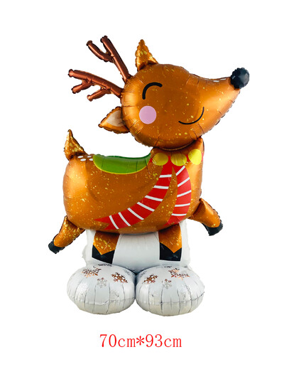 1 készlet állványos karácsonyi léggömbök Mikulás Hóember Elk Harisnya Fólia Léggömb karácsonyi dekorációk otthonra Navidad 2025