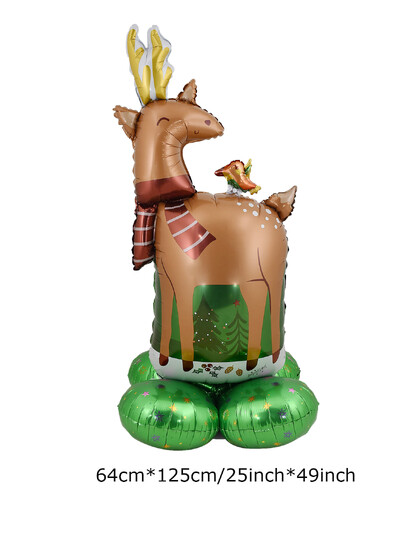 1 készlet állványos karácsonyi léggömbök Mikulás Hóember Elk Harisnya Fólia Léggömb karácsonyi dekorációk otthonra Navidad 2025