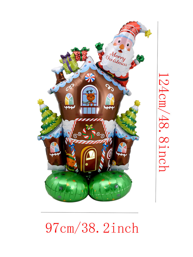 1 készlet állványos karácsonyi léggömbök Mikulás Hóember Elk Harisnya Fólia Léggömb karácsonyi dekorációk otthonra Navidad 2025