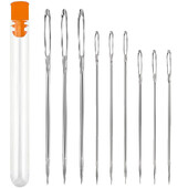 9 KOM/KUTIJA Igla s velikom ušicom od nehrđajućeg čelika Igla za pletenje s križnim ubodom Ručno izrađeni šivaći kožni vez Pribor za šivanje ﻿