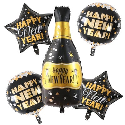 2025 La Mulți Ani Baloane din folie de aluminiu Sticlă de vin Rama foto Baloane Decorare pentru petreceri Aranjament Baloane Rechizite pentru baloane