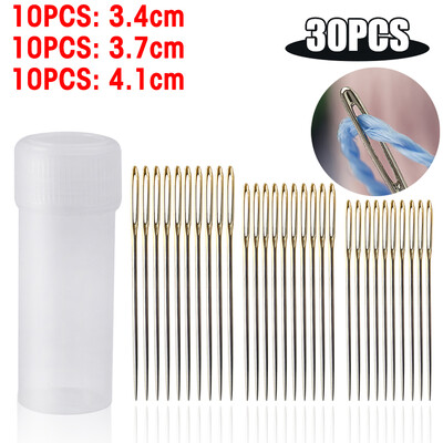 30/12 KOM. Zlatne ručne šivaće igle s velikim okom Igla za vez Križni šav Šivaće igle Dodaci za šivanje DIY alat za šivanje