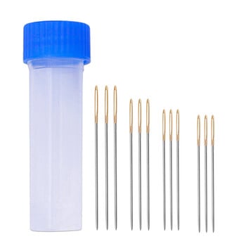 LMDZ 12PCS/20Pcs Gold Eye Ebroidery Fabric Needles Cross Stitch Μέγεθος 22# 24# 26# 28# Swing Needles with Bottle Needlework Tool