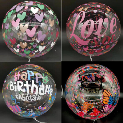 10 buc. Balon imprimat cu bule de 20 inch Balon Bobo transparent Balon cu mai multe subiecte pentru decorarea petrecerii de nuntă