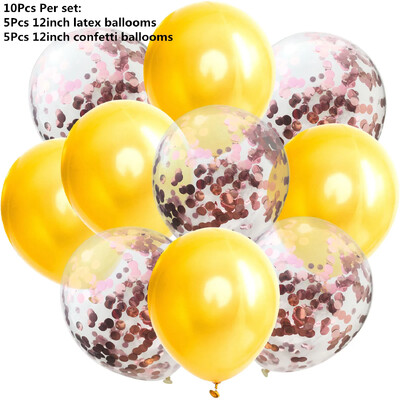 10/14 kom Mix Pink Rose Balloons Heart Star RoseGold Balon Confetti Rođendanska zabava Ukrasite Zračne kuglice za djecu i odrasle Wedding Globos