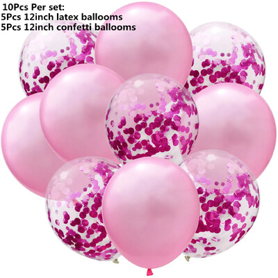 10/14 kom Mix Pink Rose Balloons Heart Star RoseGold Balon Confetti Rođendanska zabava Ukrasite Zračne kuglice za djecu i odrasle Wedding Globos