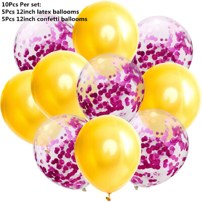 10/14 kom Mix Pink Rose Balloons Heart Star RoseGold Balon Confetti Rođendanska zabava Ukrasite Zračne kuglice za djecu i odrasle Wedding Globos