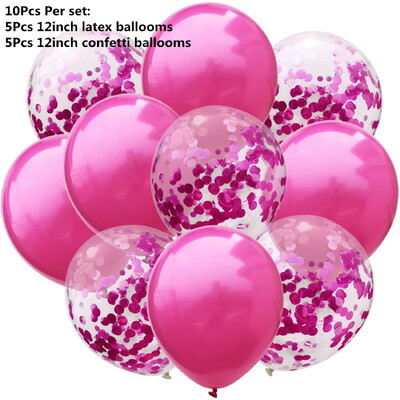 10/14 kom Mix Pink Rose Balloons Heart Star RoseGold Balon Confetti Rođendanska zabava Ukrasite Zračne kuglice za djecu i odrasle Wedding Globos