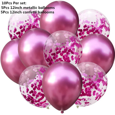 10/14 kom Mix Pink Rose Balloons Heart Star RoseGold Balon Confetti Rođendanska zabava Ukrasite Zračne kuglice za djecu i odrasle Wedding Globos
