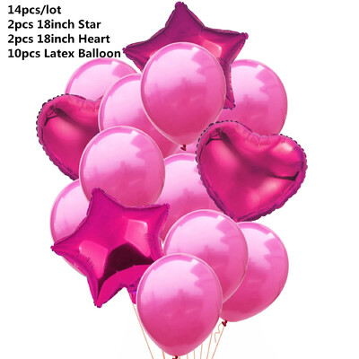 10/14 kom Mix Pink Rose Balloons Heart Star RoseGold Balon Confetti Rođendanska zabava Ukrasite Zračne kuglice za djecu i odrasle Wedding Globos