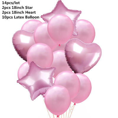 10/14 kom Mix Pink Rose Balloons Heart Star RoseGold Balon Confetti Rođendanska zabava Ukrasite Zračne kuglice za djecu i odrasle Wedding Globos