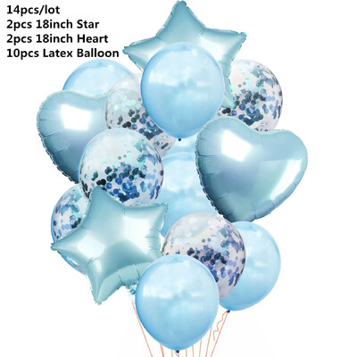 10/14 kom Mix Pink Rose Balloons Heart Star RoseGold Balon Confetti Rođendanska zabava Ukrasite Zračne kuglice za djecu i odrasle Wedding Globos