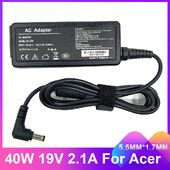 19 V 2,1 A 40 W 5,5 * 1,7 mm vahelduvvooluadapter sülearvuti sülearvuti laadija Acer Aspire D270 D257 D255 toiteplokk sülearvuti adapteri jaoks