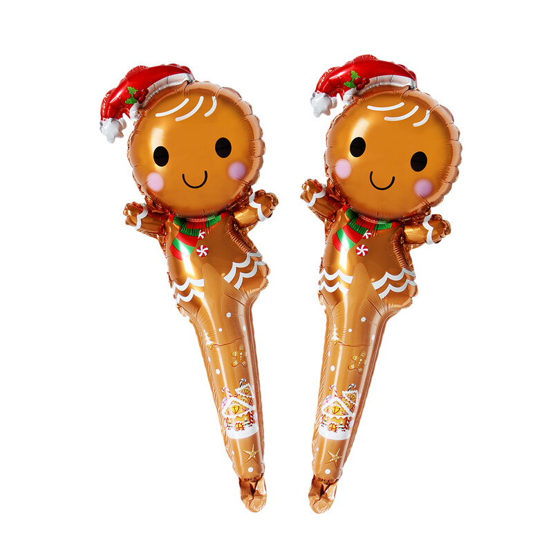 5 komada 60 cm veliki božićni štapići zračni baloni Djed Mraz Snjegović Elk Gingerbread Man Štaka Balon Božićni ukrasi za zabavu