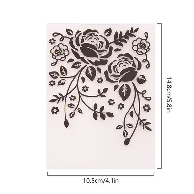 1 bucăți dosar de gofrare din plastic 3D transparent cu geometrie de flori, plăci de gofrare cu textura pentru decorarea DIY pentru albume de însemnări