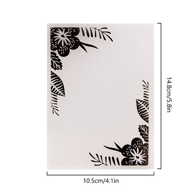 1 bucăți dosar de gofrare din plastic 3D transparent cu geometrie de flori, plăci de gofrare cu textura pentru decorarea DIY pentru albume de însemnări