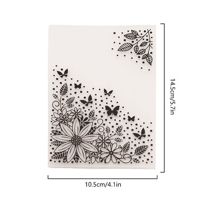 1 bucăți dosar de gofrare din plastic 3D transparent cu geometrie de flori, plăci de gofrare cu textura pentru decorarea DIY pentru albume de însemnări