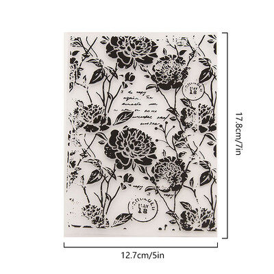 1 bucăți dosar de gofrare din plastic 3D transparent cu geometrie de flori, plăci de gofrare cu textura pentru decorarea DIY pentru albume de însemnări