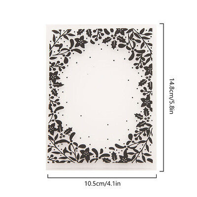 1 bucăți dosar de gofrare din plastic 3D transparent cu geometrie de flori, plăci de gofrare cu textura pentru decorarea DIY pentru albume de însemnări