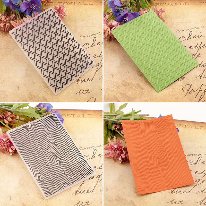 1 bucăți dosar de gofrare din plastic 3D transparent cu geometrie de flori, plăci de gofrare cu textura pentru decorarea DIY pentru albume de însemnări