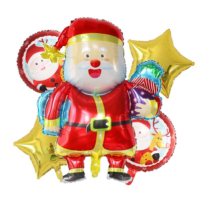 5 ks Veselé Vianoce Santa Claus Snehuliak Elf Los Fóliové héliové balóny Sada Nový rok Domov Vianočné párty Dekorácie 2023 Dodávky Darček