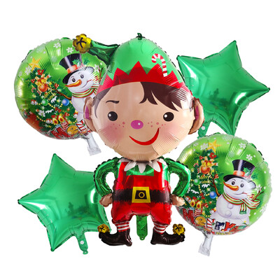 5 ks Veselé Vianoce Santa Claus Snehuliak Elf Los Fóliové héliové balóny Sada Nový rok Domov Vianočné párty Dekorácie 2023 Dodávky Darček
