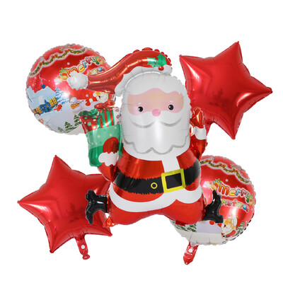 5 ks Veselé Vianoce Santa Claus Snehuliak Elf Los Fóliové héliové balóny Sada Nový rok Domov Vianočné párty Dekorácie 2023 Dodávky Darček