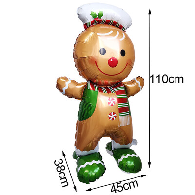 Vianočný stojaci balón Snehuliak Santa Claus Perníkový muž Fóliový balón Vianočné a sviatočné dekorácie 2025