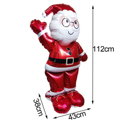 Vianočný stojaci balón Snehuliak Santa Claus Perníkový muž Fóliový balón Vianočné a sviatočné dekorácie 2025