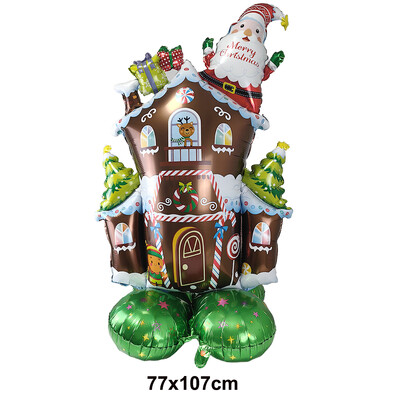 Vianočný stojaci balón Snehuliak Santa Claus Perníkový muž Fóliový balón Vianočné a sviatočné dekorácie 2025