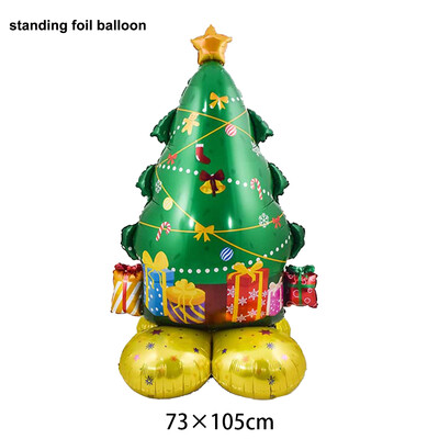 Vianočný stojaci balón Snehuliak Santa Claus Perníkový muž Fóliový balón Vianočné a sviatočné dekorácie 2025