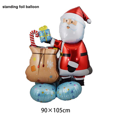 Vianočný stojaci balón Snehuliak Santa Claus Perníkový muž Fóliový balón Vianočné a sviatočné dekorácie 2025