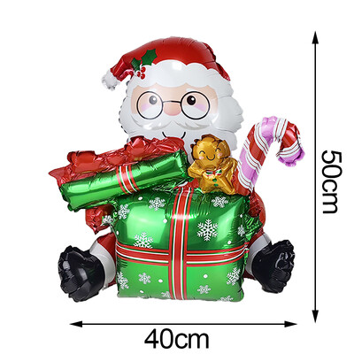 Vianočný stojaci balón Snehuliak Santa Claus Perníkový muž Fóliový balón Vianočné a sviatočné dekorácie 2025