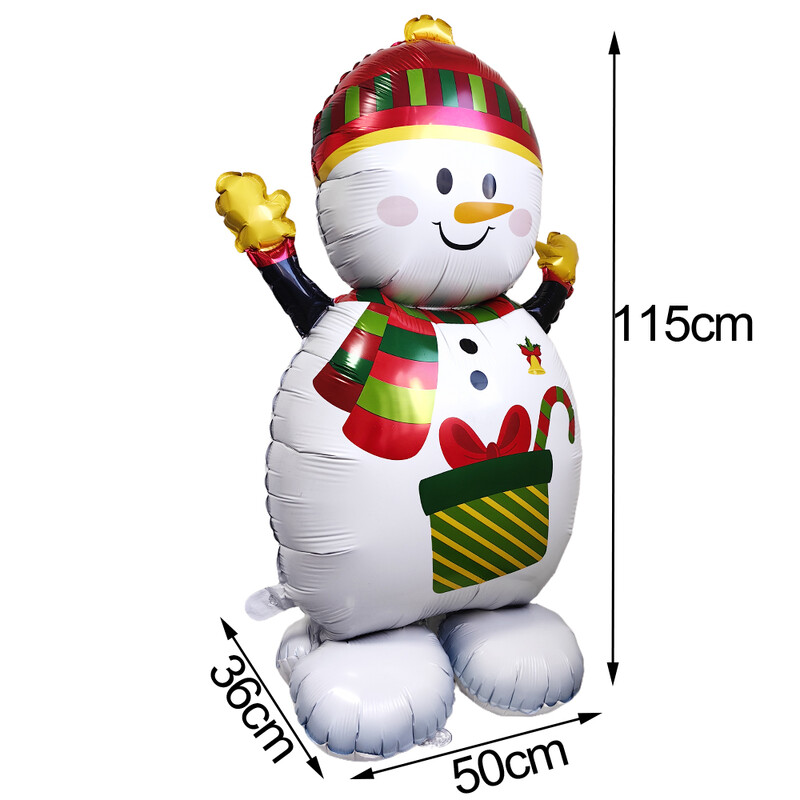 Vianočný stojaci balón Snehuliak Santa Claus Perníkový muž Fóliový balón Vianočné a sviatočné dekorácie 2025
