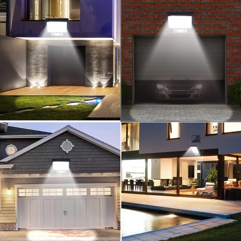 4 ks LED delené solárne nástenné svietidlo, vonkajšie vodotesné, so senzorom pohybu, indukčná lampa, vonkajšia záhrada, ulica, nádvorie, ulička, veranda, svetlo