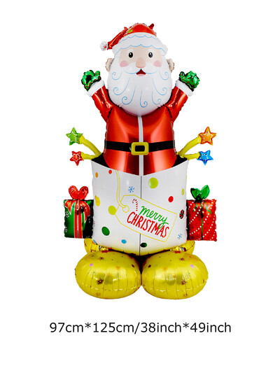 1 sada veľkých stojanov, podstavcových vianočných ozdôb, Santa Claus, snehuliak, los, balóny, novoročné vianočné dekorácie, Navidad 2024, dekorácia